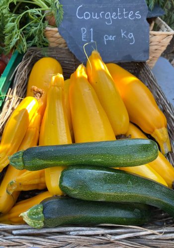 basket full of courgettes